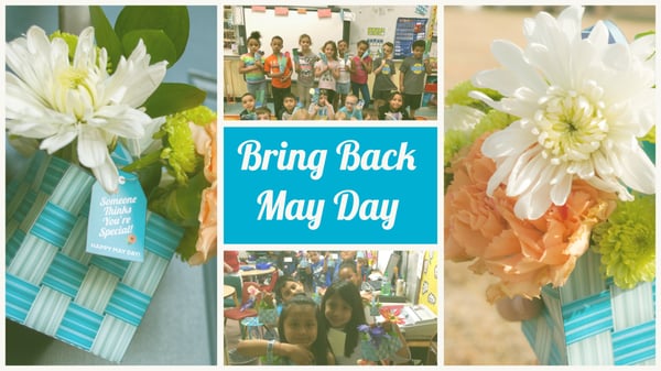 Kids Making May Day Baskets