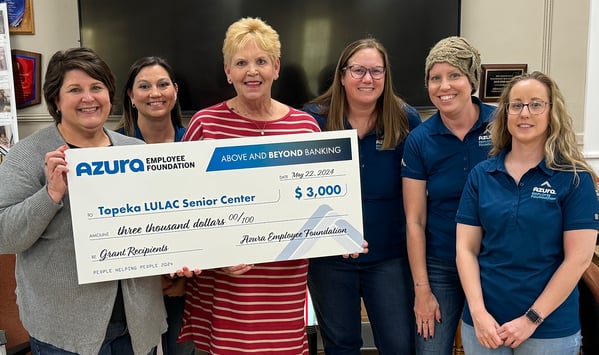 Topeka LULAC Senior Center receiving grant from Azura Credit Union.