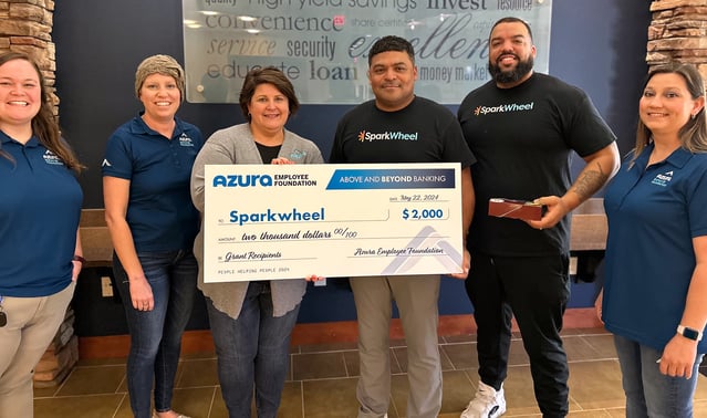 Sparkwheel receiving grant from Azura Credit Union.