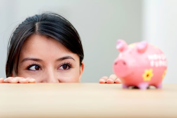 Woman Looking at her Savings