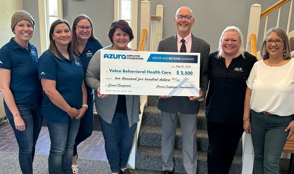 Valeo Behavioral Health Care receiving grant from Azura Credit Union.